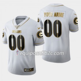 Camiseta Hombre NFL Green Bay Packers Personalizar Nike Blanco Golden Edition 100th
